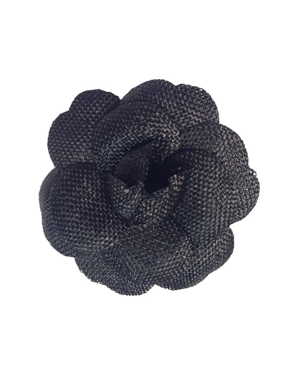 Broche tissu noir CHANEL