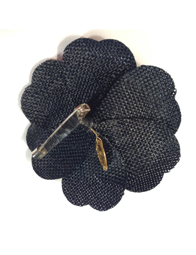 Broche tissu noir CHANEL