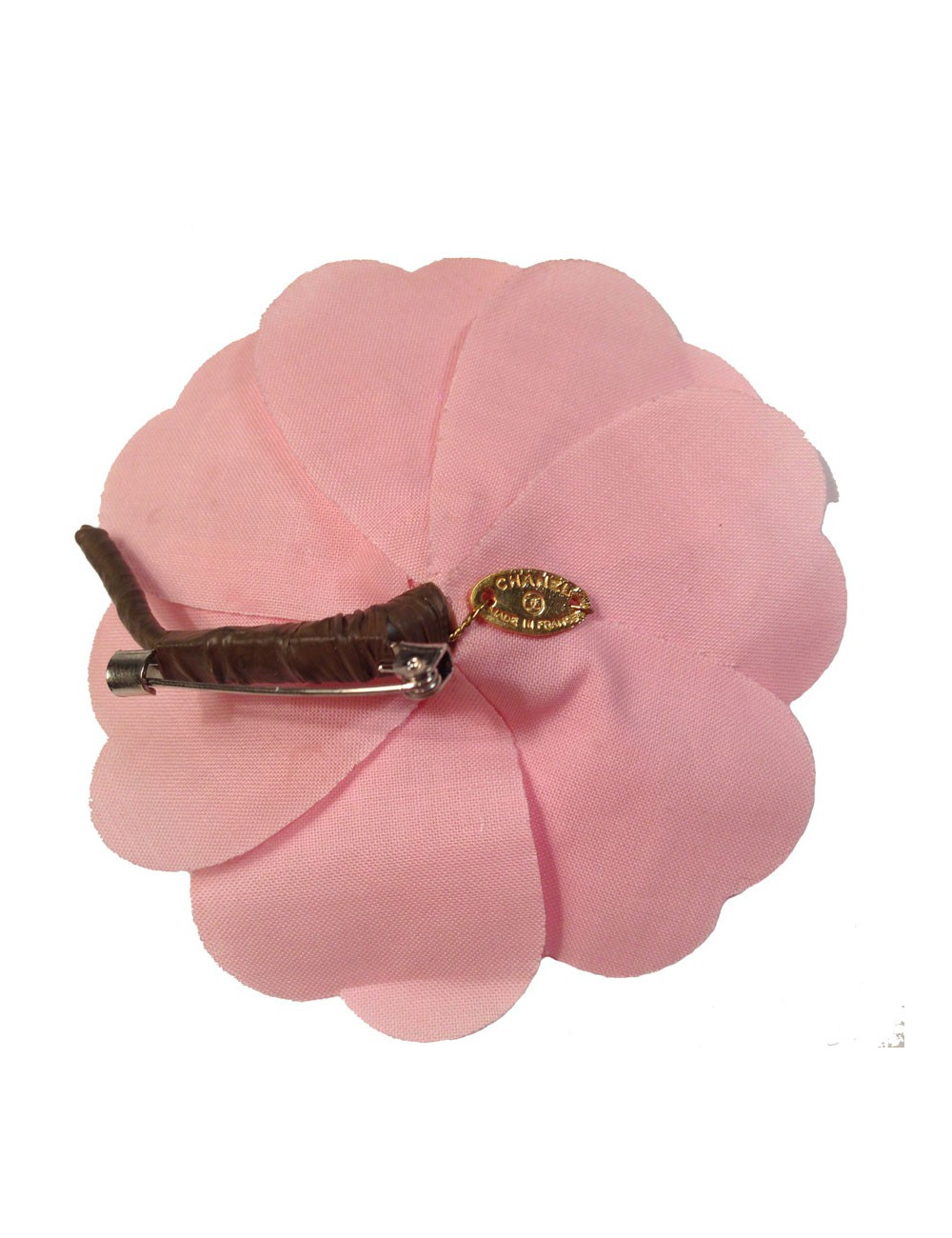 Broche tissu rose CHANEL 
