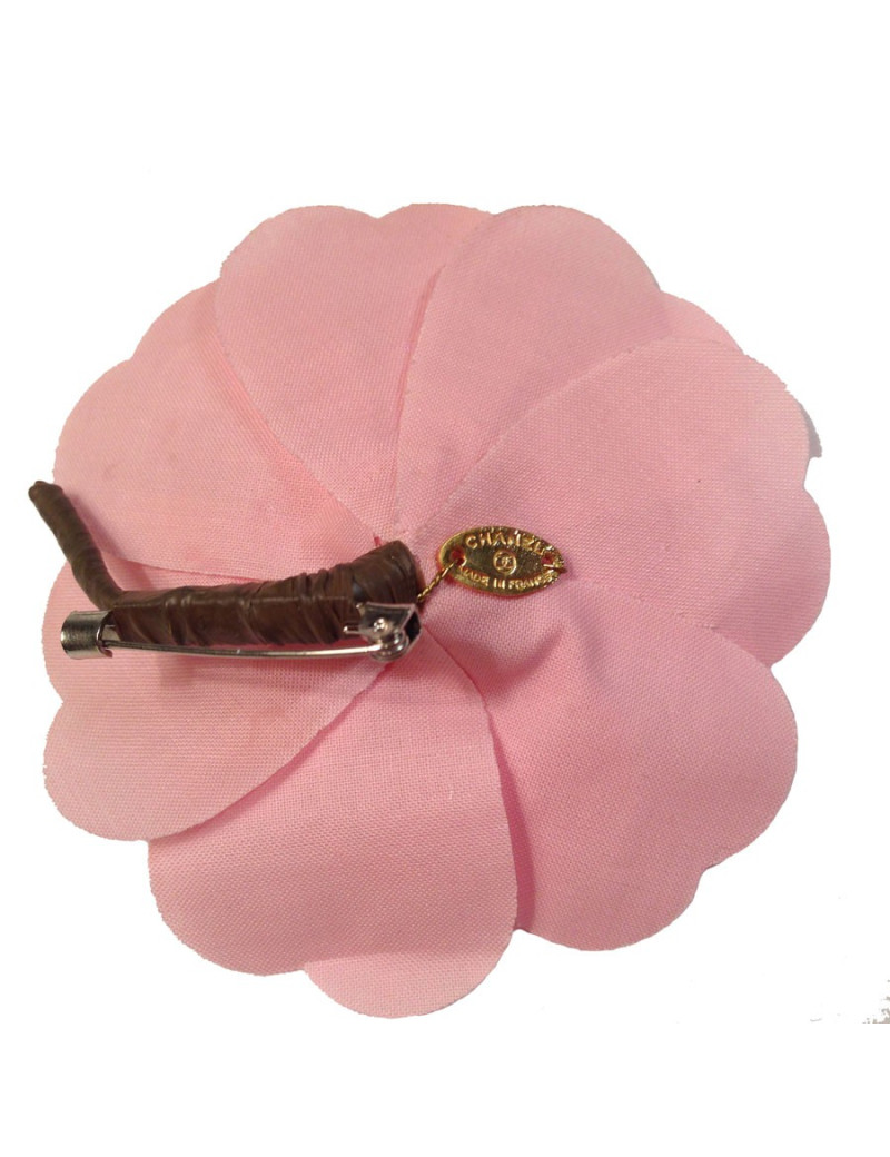 Broche tissu rose CHANEL 