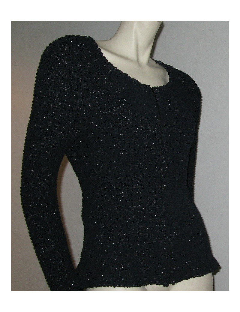 CHANEL t 42 black stretch short jacket