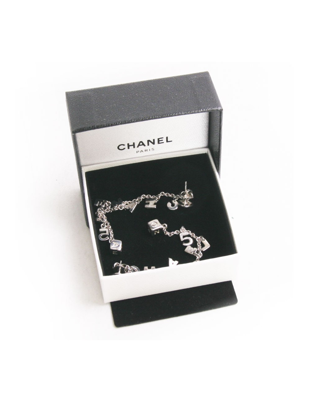 Clous d'oreille pendants CHANEL argent massif