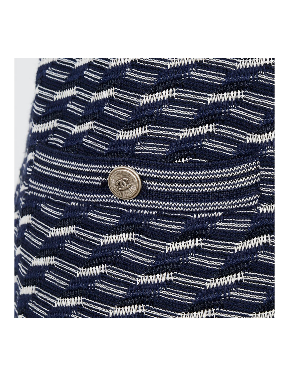 Robe CHANEL T 40 sans manches bleue et blanche