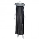 Long evening dress CHANEL black silk T38