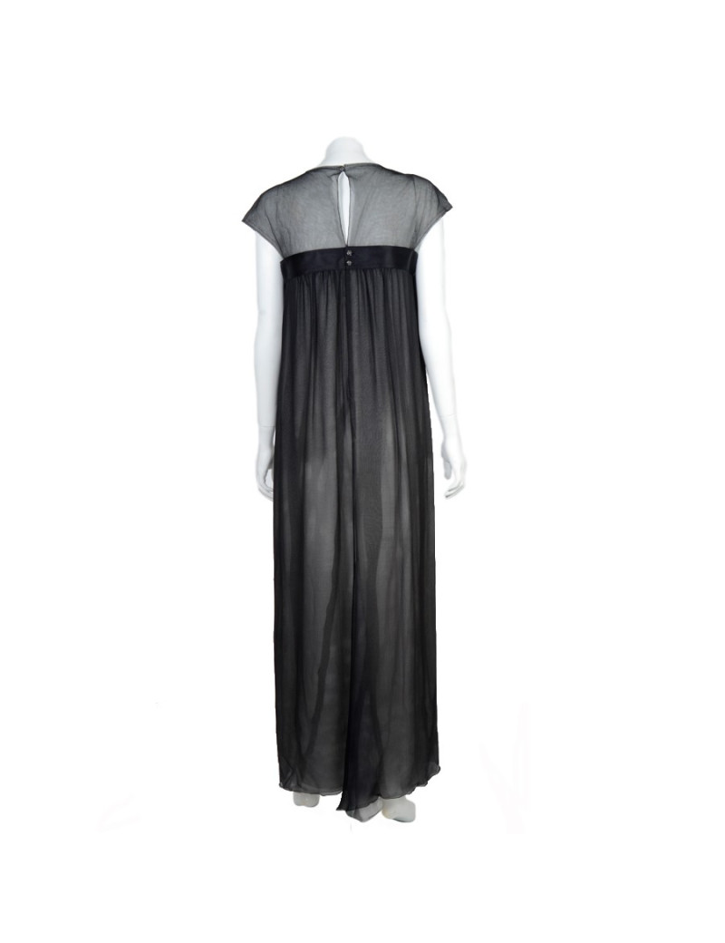 Robe longue du soir CHANEL  soie noire t38