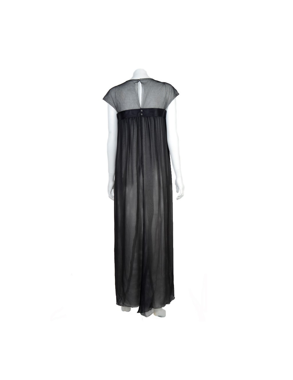 Robe longue du soir CHANEL  soie noire t38