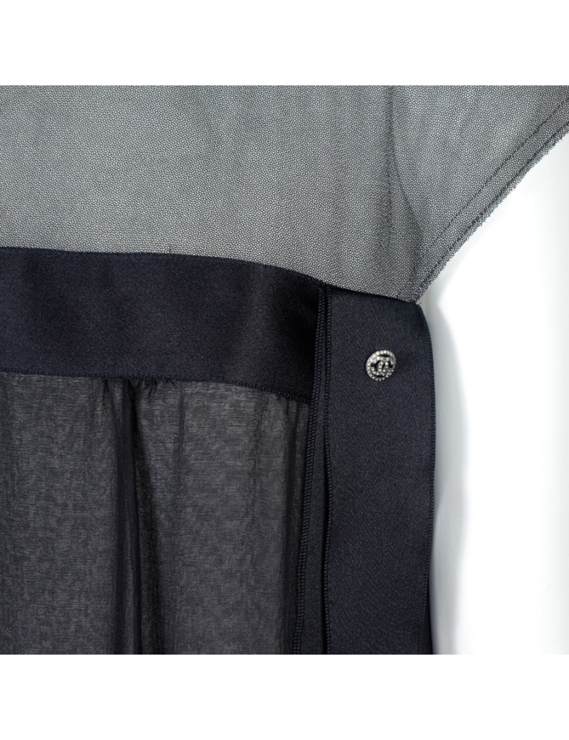 Robe longue du soir CHANEL  soie noire t38