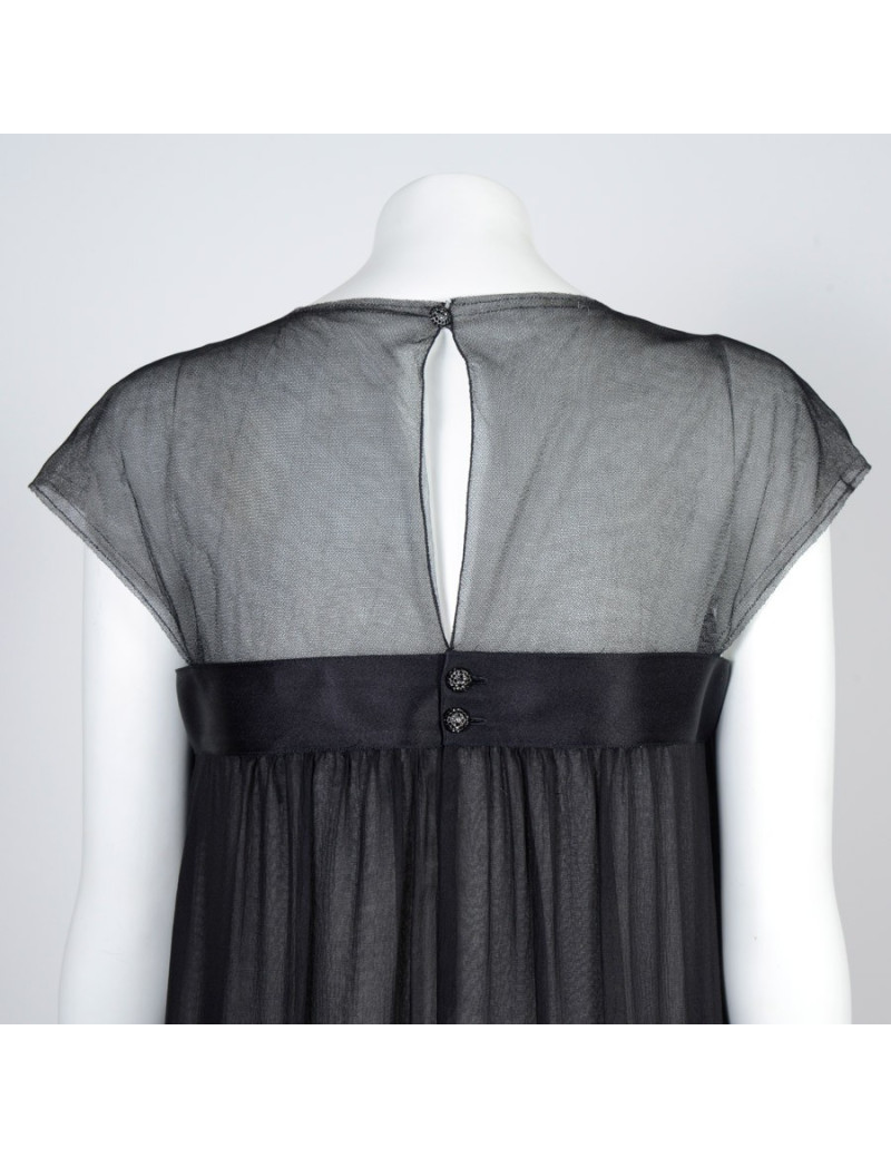 Robe longue du soir CHANEL  soie noire t38