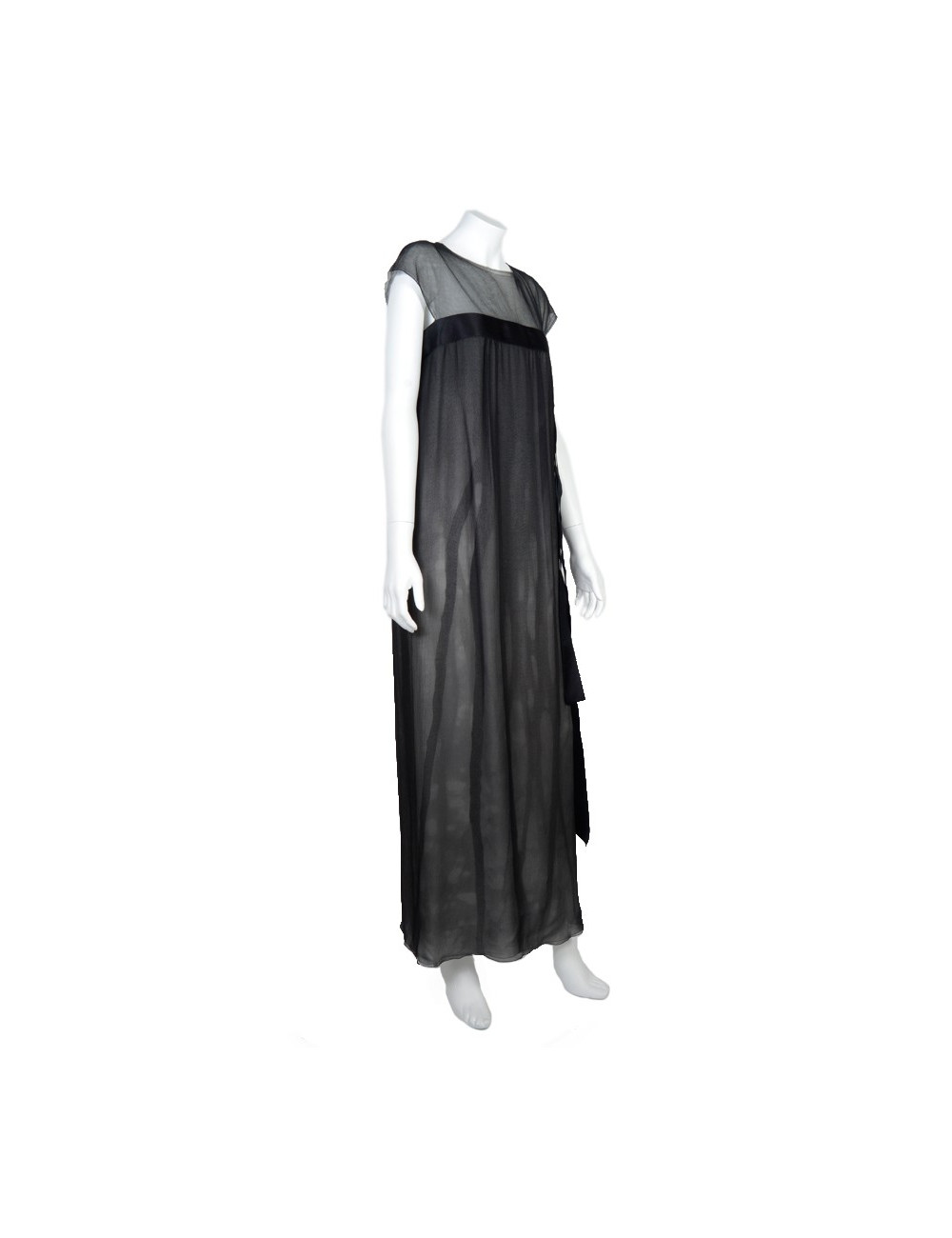 Robe longue du soir CHANEL  soie noire t38