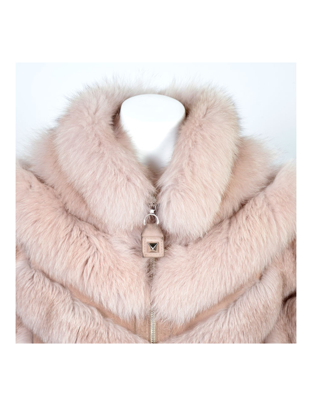 Manteau sans manches fourrure rose