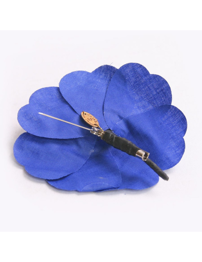 Broche tissu bleu encre CHANEL