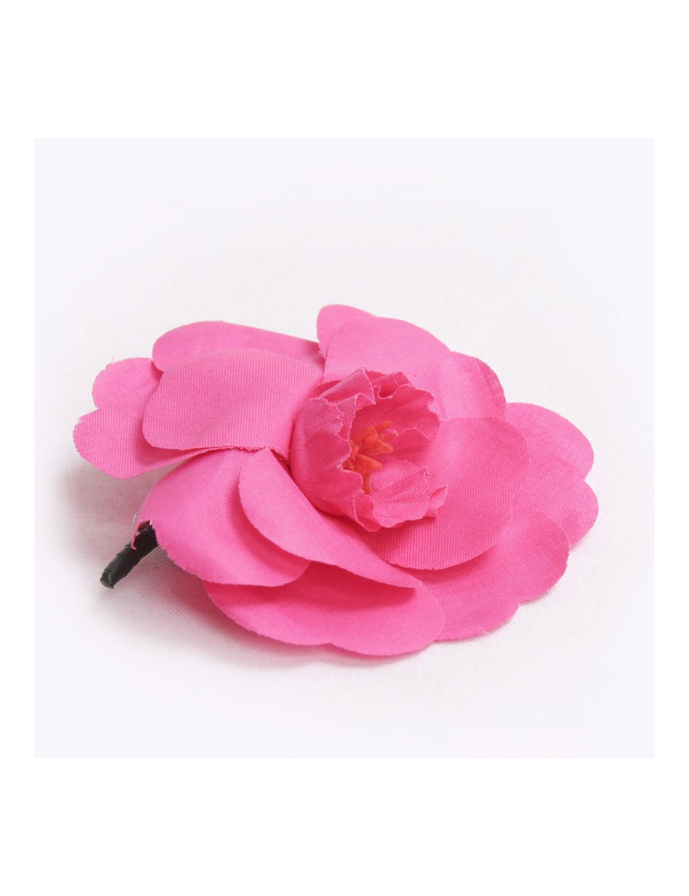 Broche en tissu rose fuchsia   CHANEL 