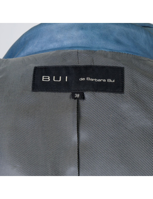 Veste BUI de BARBABA BUI t 38 cuir d'agneau bleu jean s 