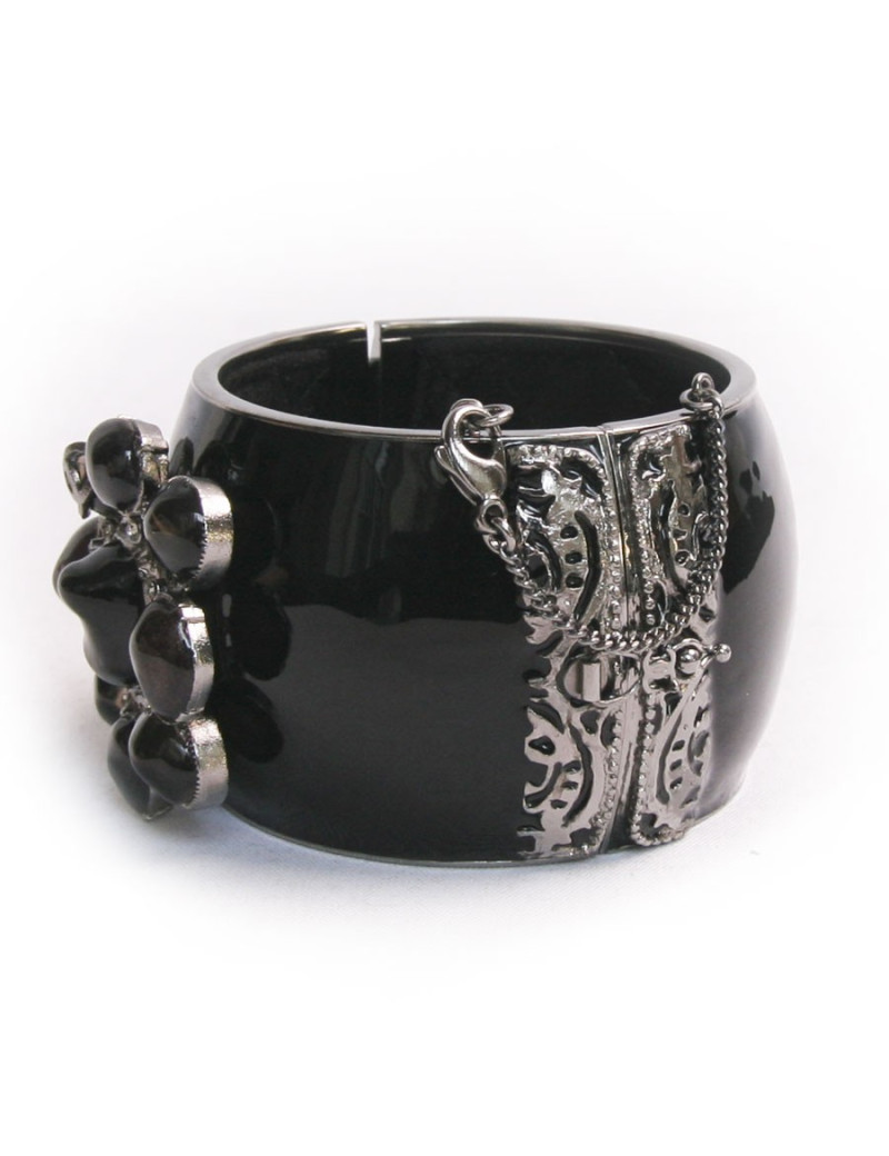 Manchette CHANEL croix pâte de verre 