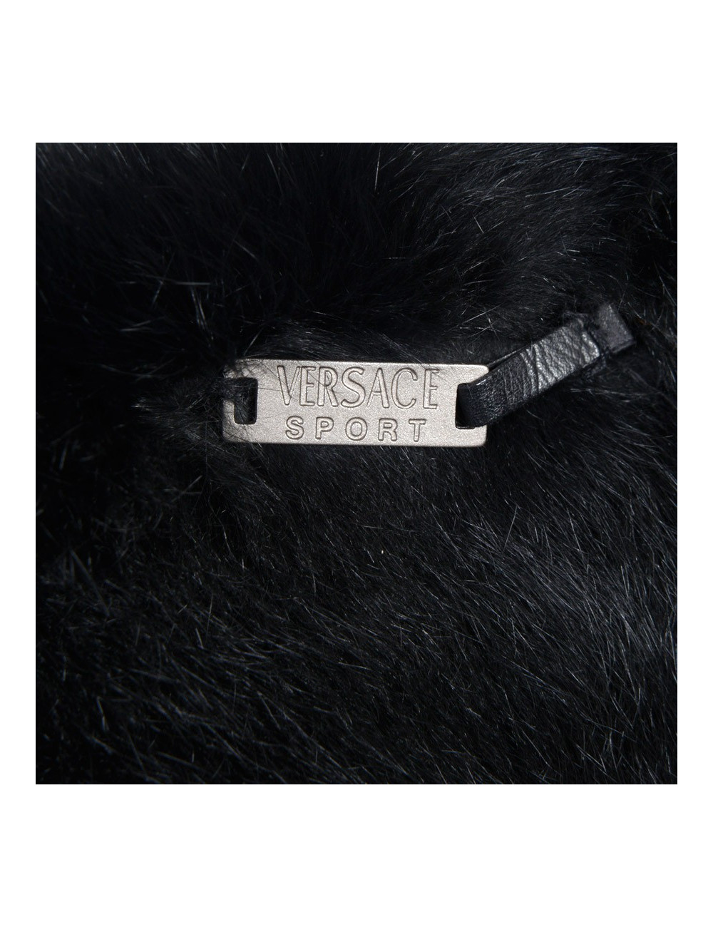 Veste courte VERSACE sport cuir noir