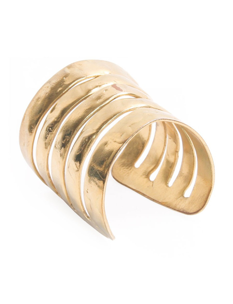 Manchette LA TRIBU RIGAUX  martelée  métal doré  