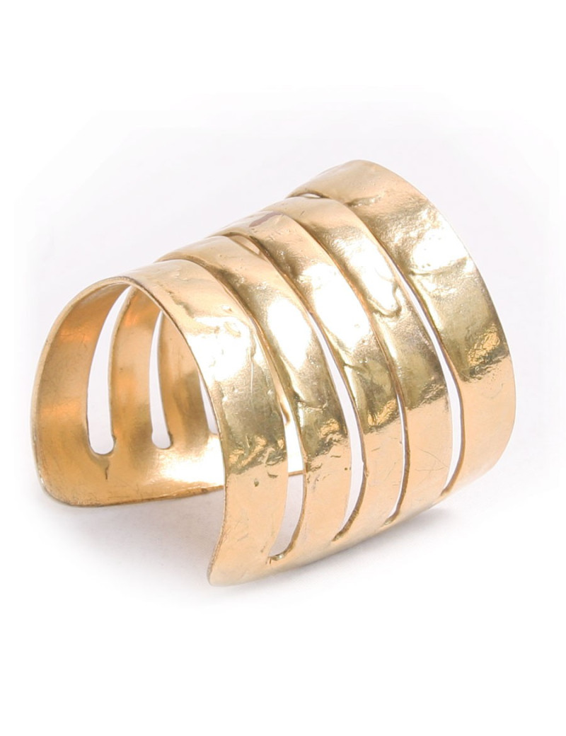 Manchette LA TRIBU RIGAUX  martelée  métal doré  