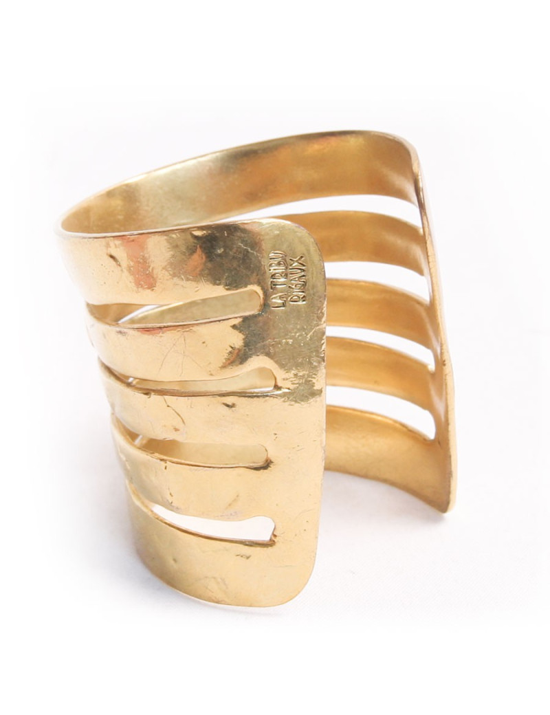 Manchette LA TRIBU RIGAUX  martelée  métal doré  