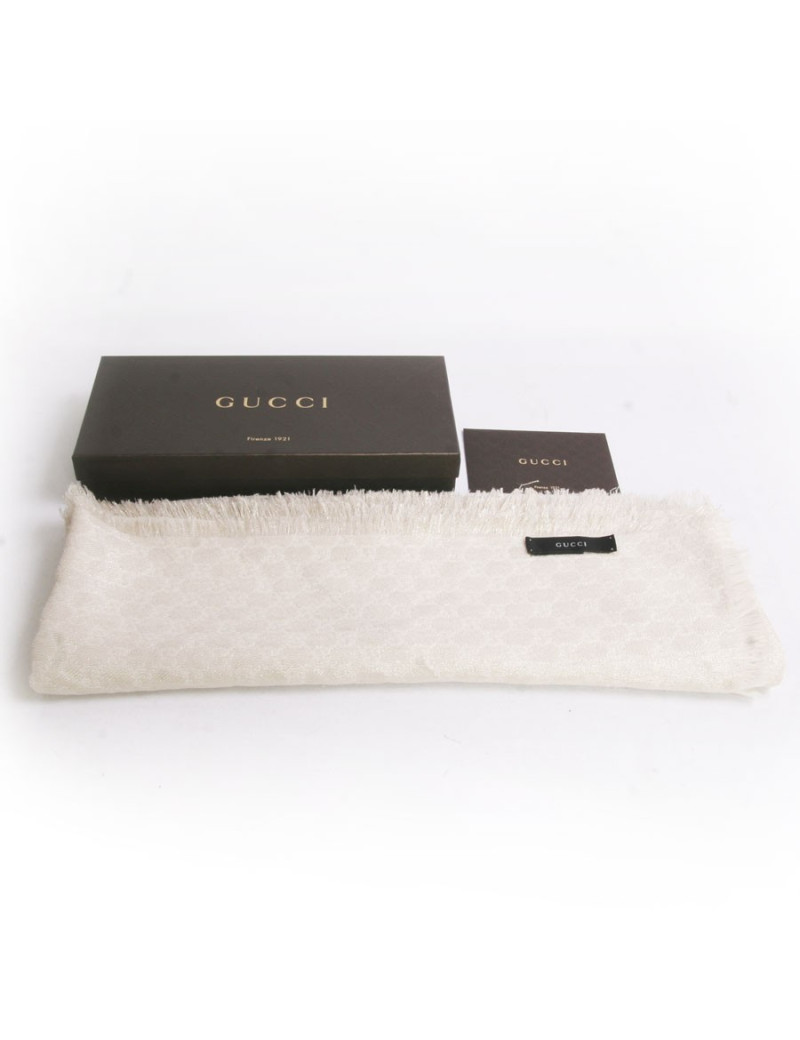 Châle  GUCCI beige et fils d'or 