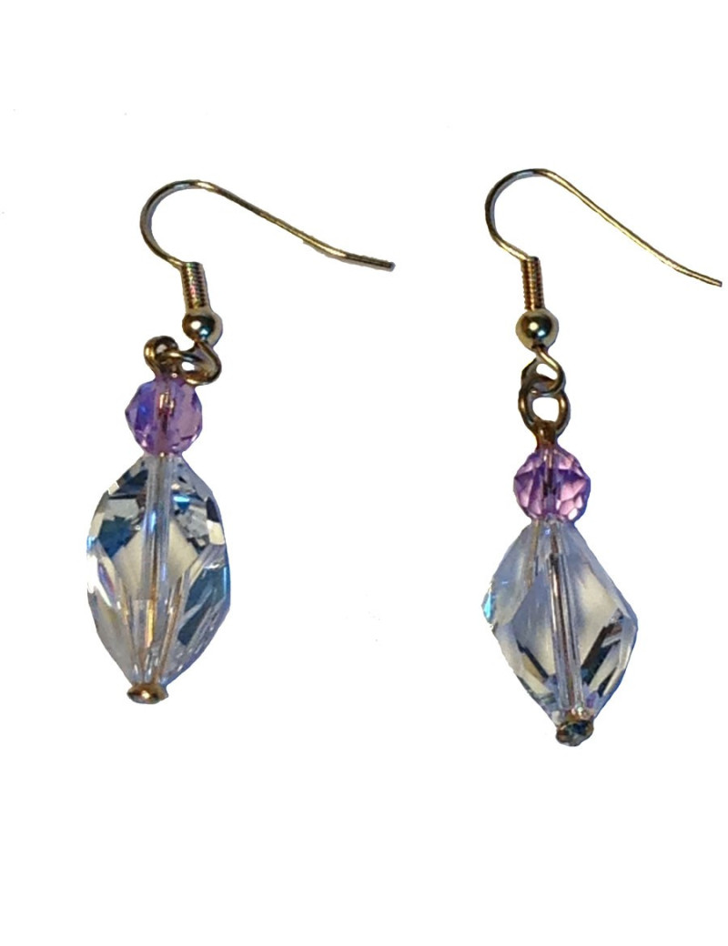 Clous d'oreilles MARGUERITE DE VALOIS Cristal swarovski et améthyste