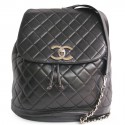 CHANEL black quilted lamb leather backpack