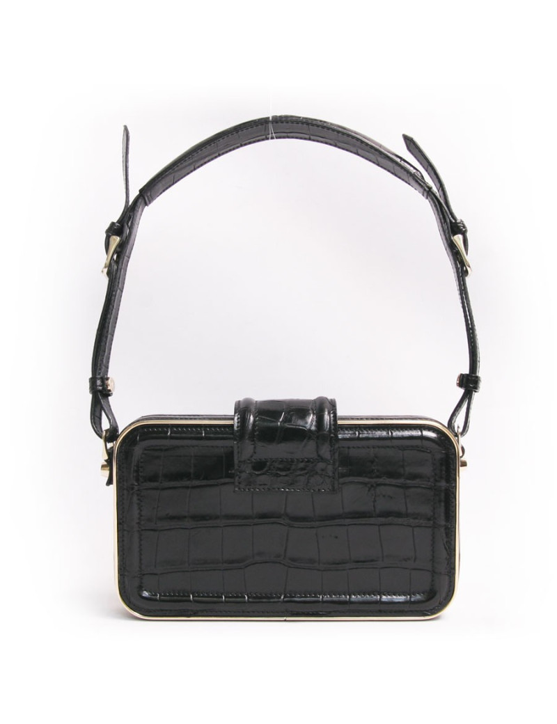 Mini sac BURBERRY en crocodile noir 