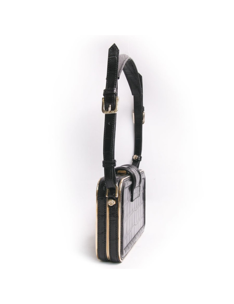 Minaudière  BURBERRY en crocodile noir 