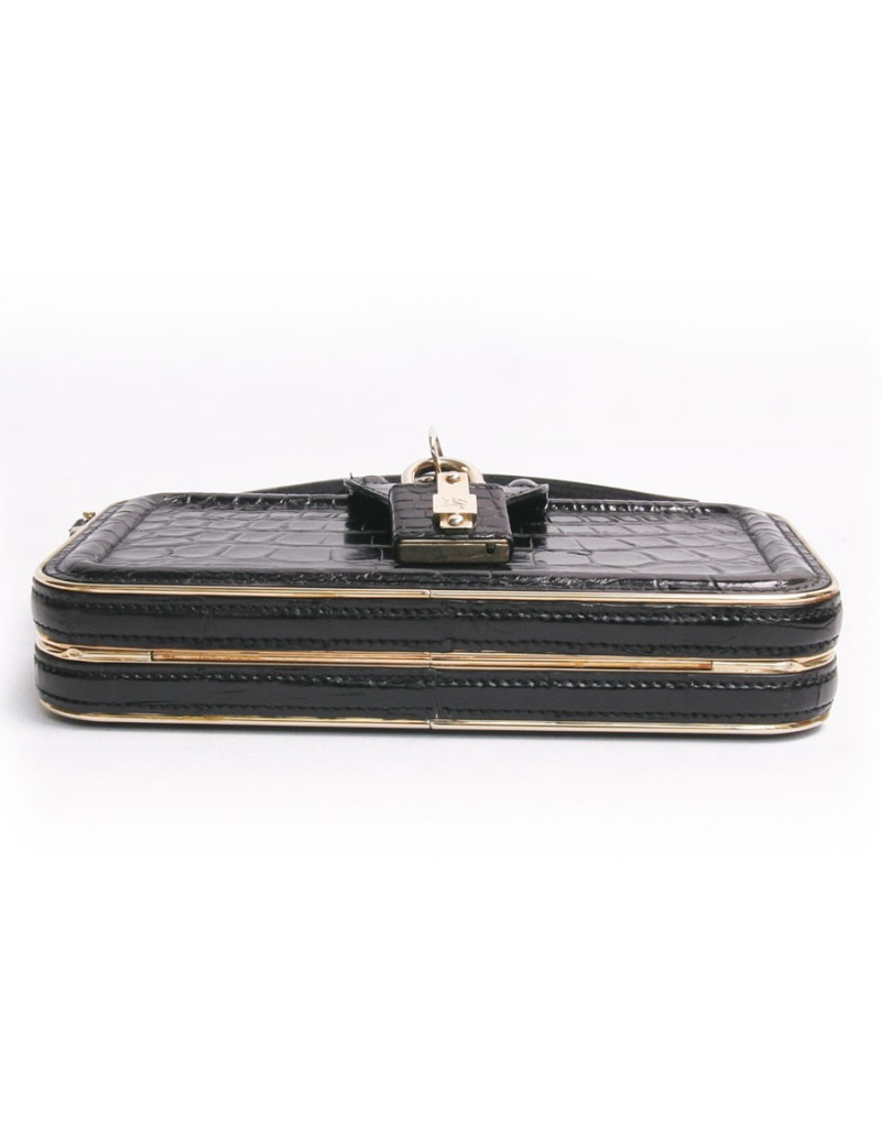 Mini sac BURBERRY en crocodile noir 