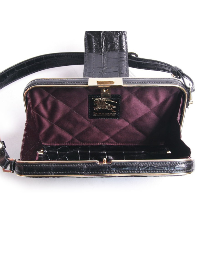 Minaudière  BURBERRY en crocodile noir 
