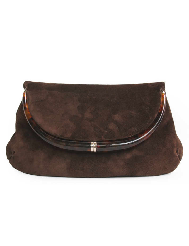 Pochette TOM FORD en suède marron 