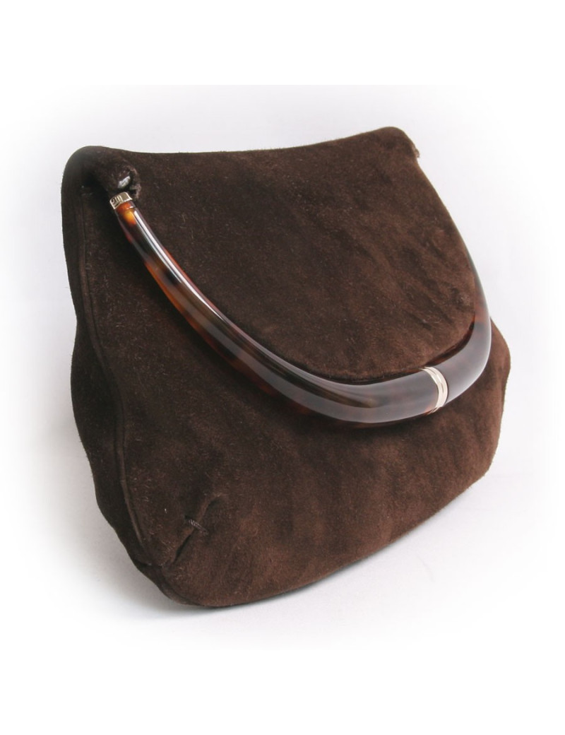 Pochette TOM FORD en suède marron 