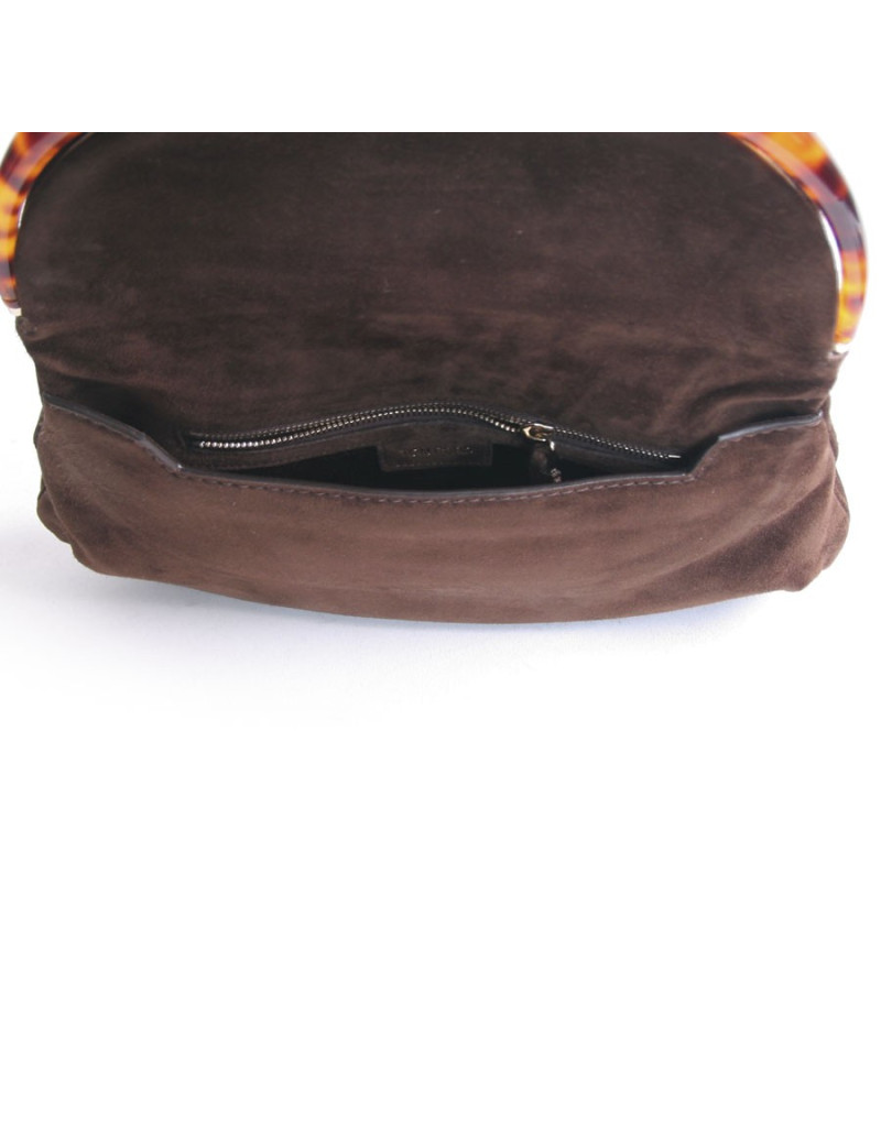 Pochette TOM FORD en suède marron 