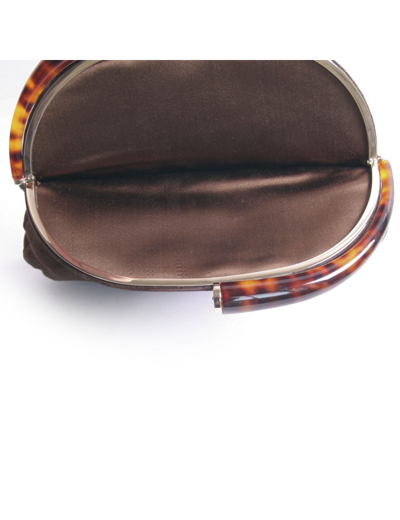 Pochette TOM FORD en suède marron 