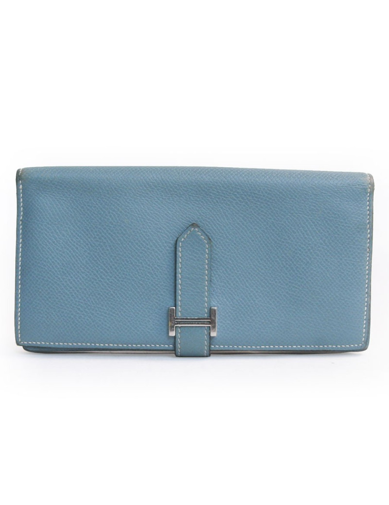 Portefeuille bearn HERMES bleu jean's
