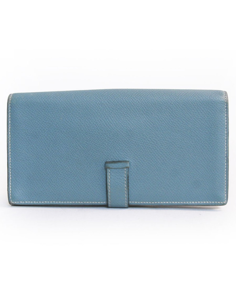 Portefeuille bearn HERMES bleu jean's