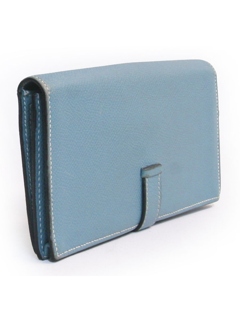 Portefeuille bearn HERMES bleu jean's