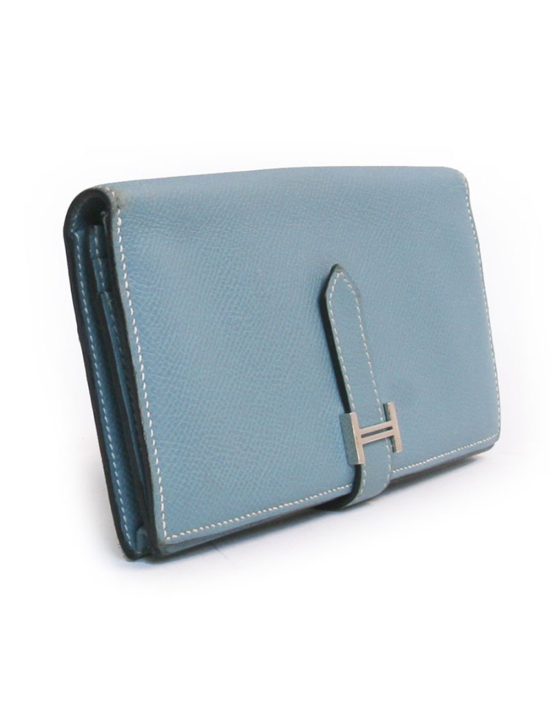 Portefeuille bearn HERMES bleu jean's