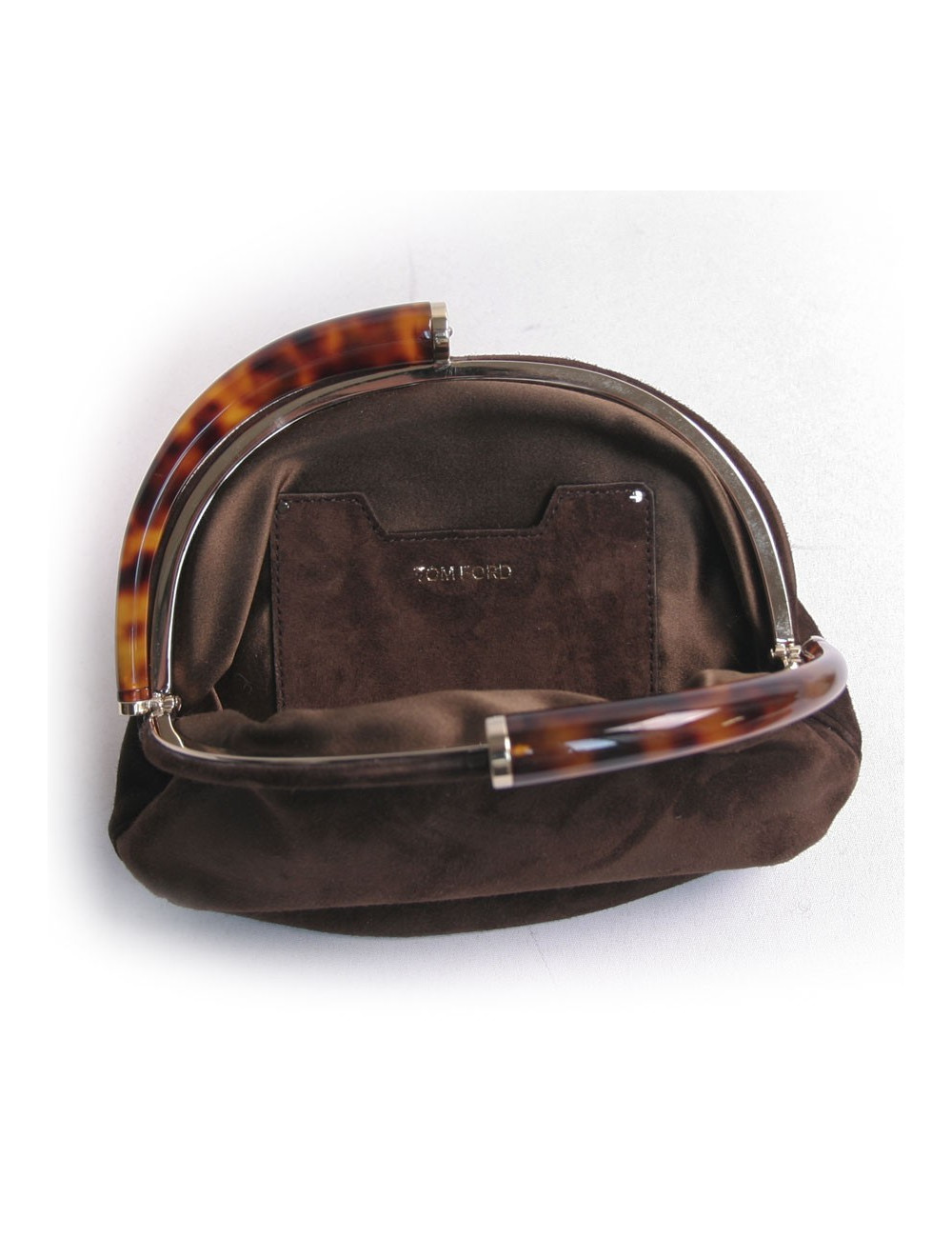 Pochette du soir TOM FORD en suède marron 