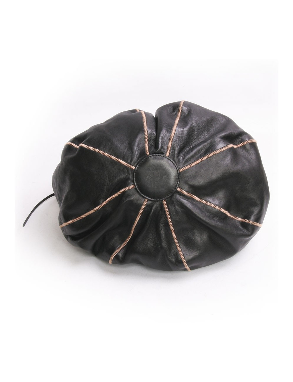 Sac besace CHANEL cuir d'agneau noir et réversible