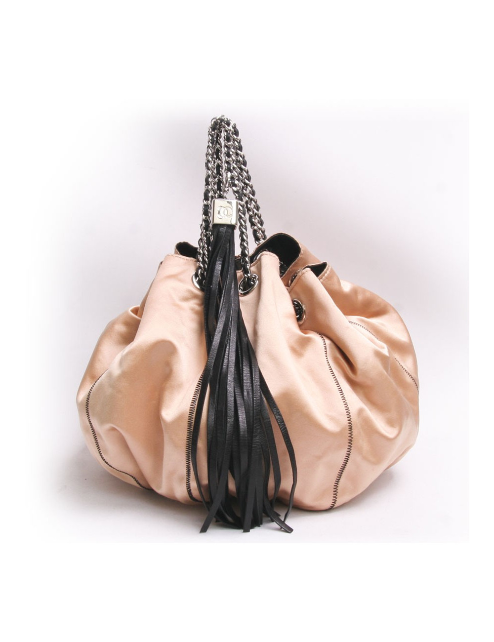 Sac besace CHANEL cuir d'agneau noir et réversible