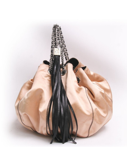 Sac besace CHANEL cuir d'agneau noir et réversible