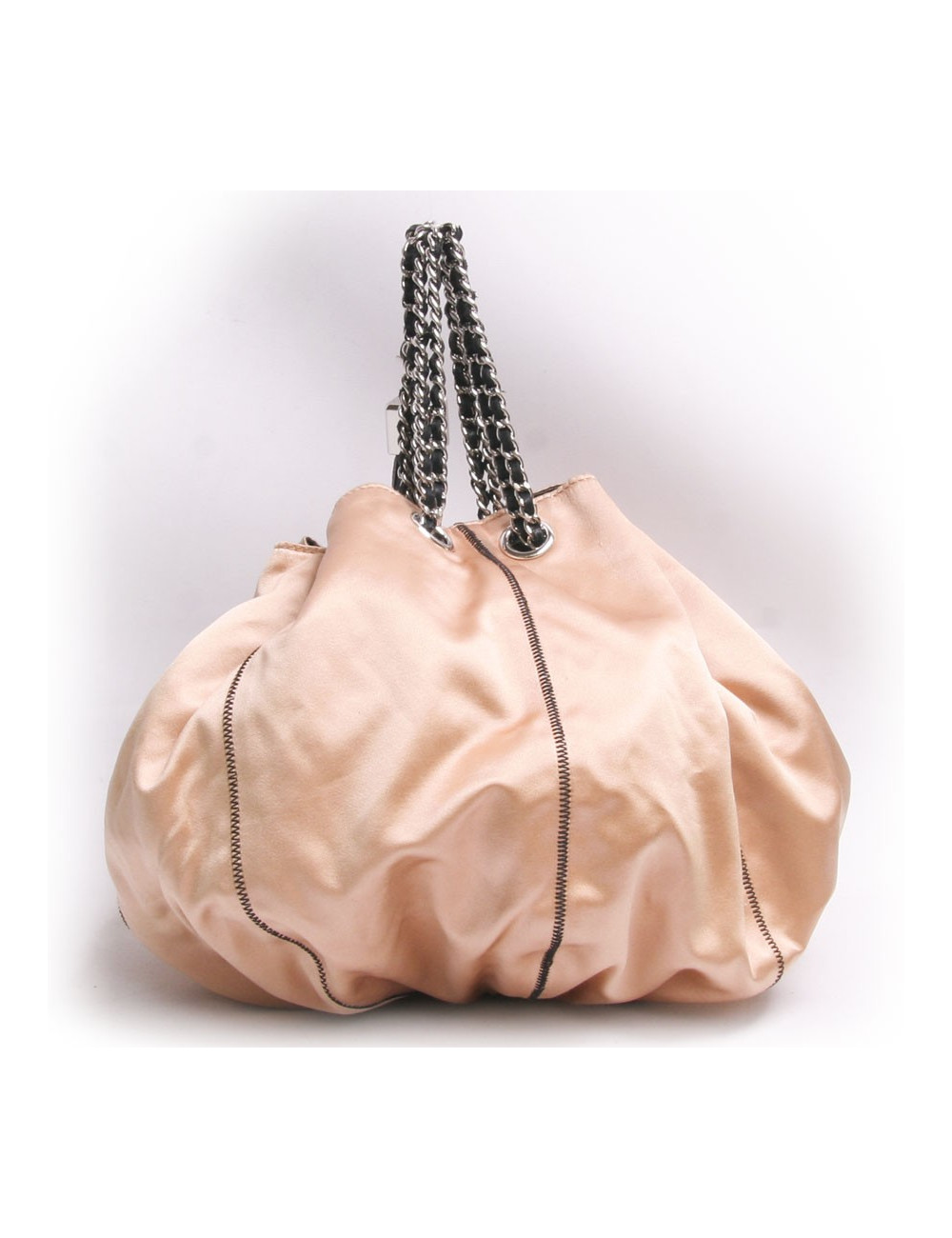 Sac besace CHANEL cuir d'agneau noir et réversible