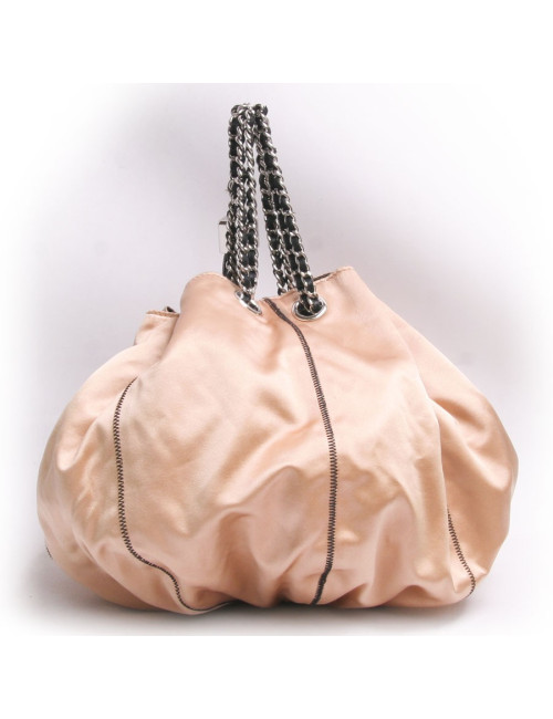 Sac besace CHANEL cuir d'agneau noir et réversible