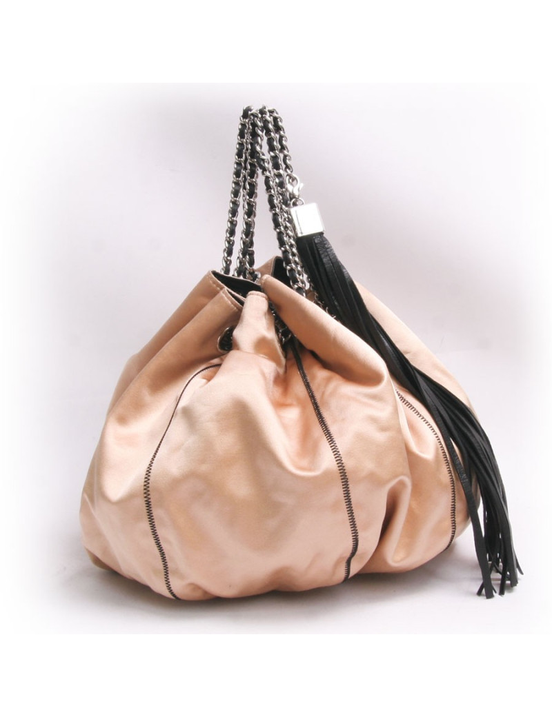 Sac besace CHANEL cuir d'agneau noir et réversible