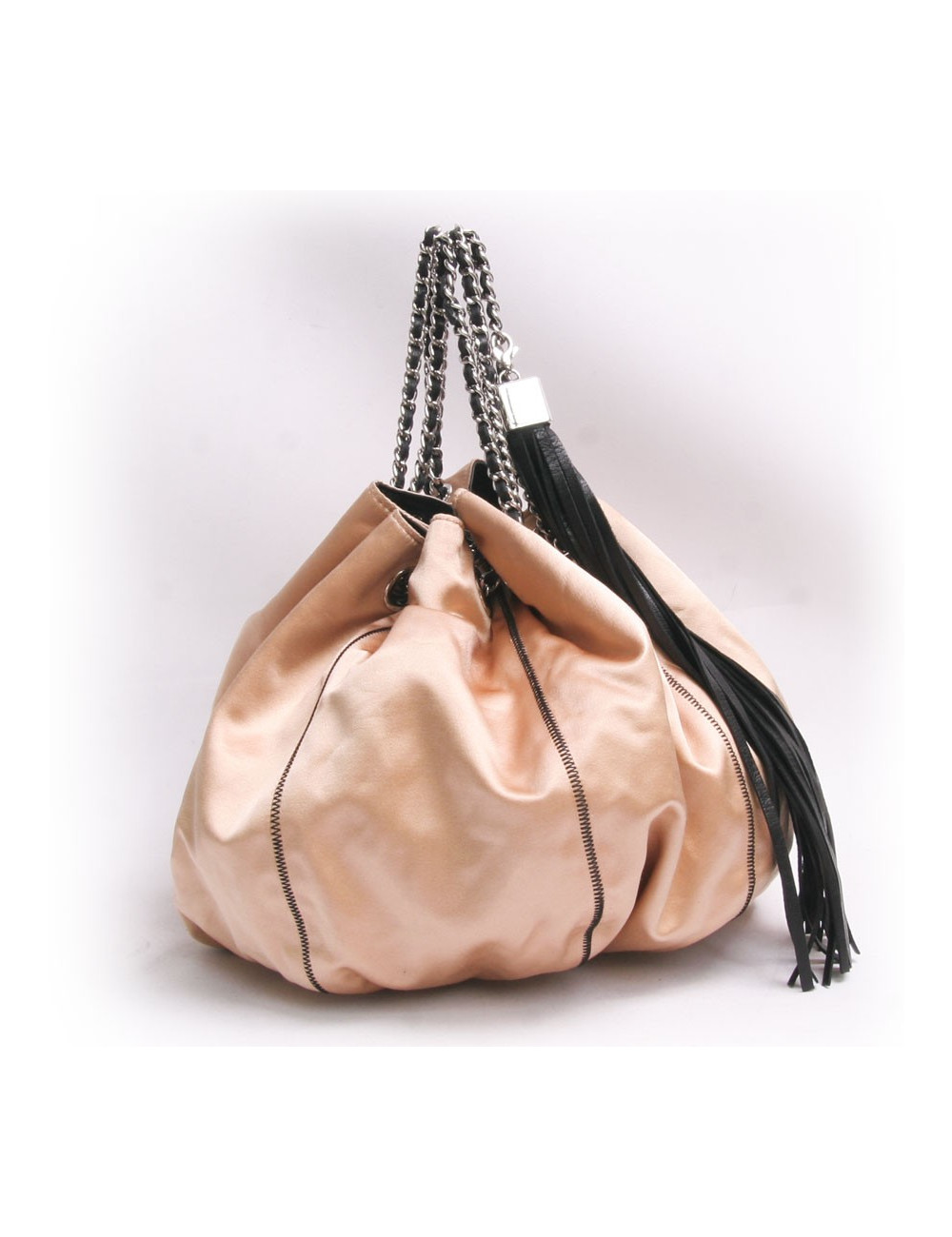 Sac besace CHANEL cuir d'agneau noir et réversible