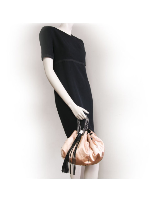 Sac besace CHANEL cuir d'agneau noir et réversible