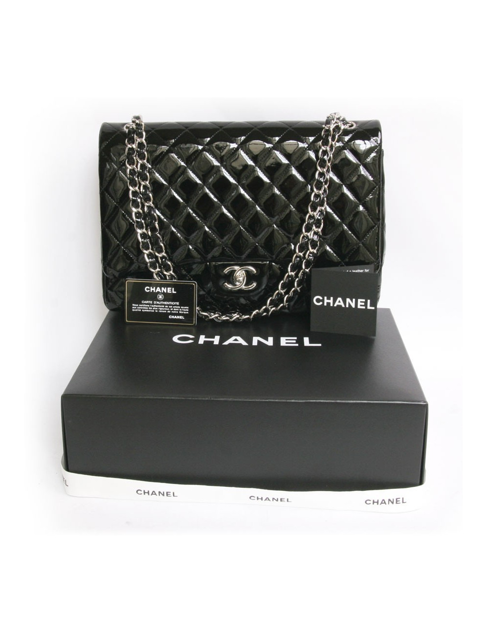 Maxi jumbo CHANEL verni noir