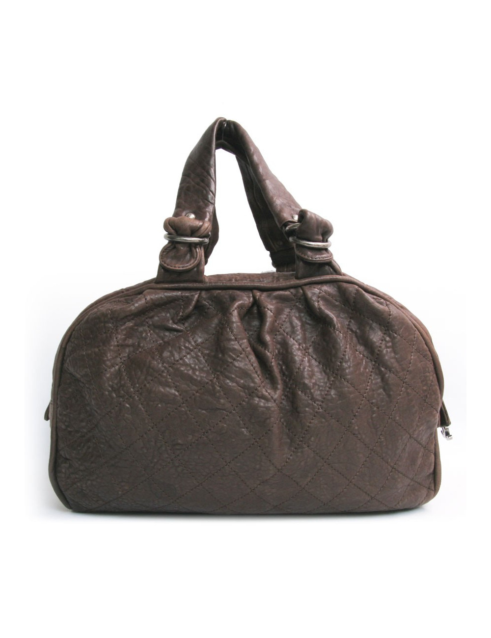 Grand sac CHANEL en cuir  taurin marron