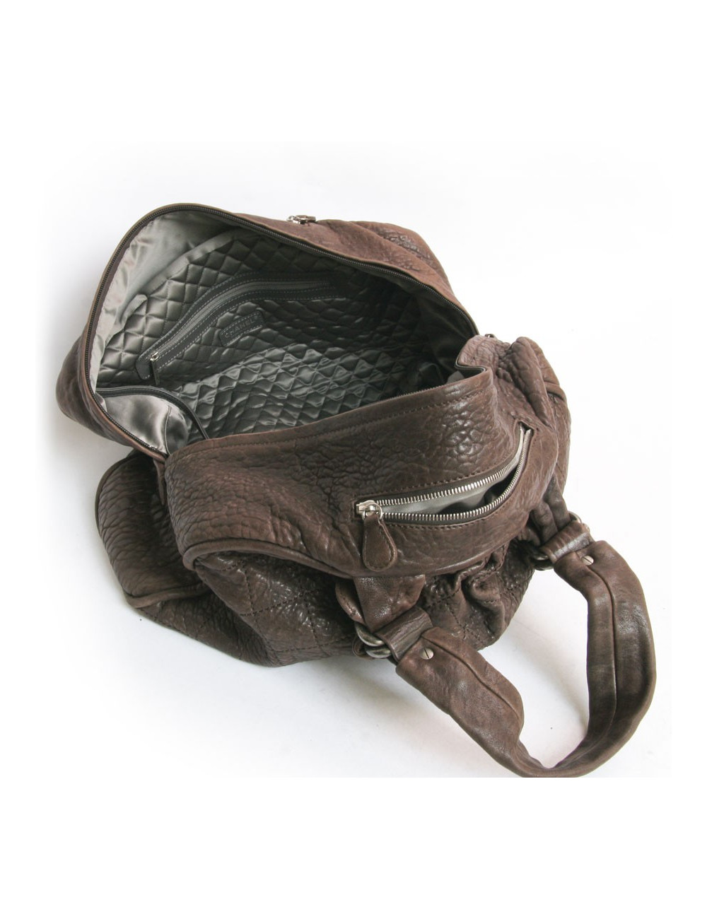 Grand sac CHANEL en cuir  taurin marron