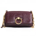 JIMMY CHOO clutch bag in burgundy leather